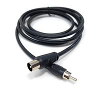 DRUT 2m TV Plug to Phono (RCA) Plug Coaxial AV Lead Audio Video Cable | Dependable Digital Signal Transfer