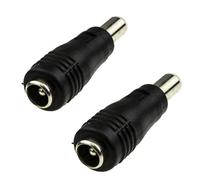 DRUT 2pcs. 5.5mm x 2.1mm Female Socket to 2.5mm Male Plug DC Power Adapter Cable Converter (Black)