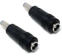 DRUT 2pcs. 5.5mm x 2.1mm Male Plug to 5.5mm x 2.5mm Female Socket DC Power Adapter Cable Lead Converter for CCTV, Led Lights, Music Instruments (Black)