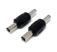 DRUT 2pcs. 5.5mm x 2.5mm DC Power Coupler Male to Male Plugs Gender Changer Cable Adapter Black