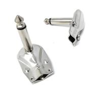 DRUT 2pcs. 6.35mm Mono 1/4 90 Degree Right Angle TS, Soldering Plug, Flat Pancake Style, DIY, Audio Connector Adapter