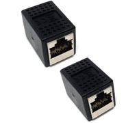 DRUT 2pcs. Cat6A Shielded RJ45 Coupler, Ethernet Connector Female to Female for Cat6A/Cat6/Cat7/Cat8/Cat5e/Cat 5/Cat 9 LAN Cable, Network Extender Joiner, Gender Changer (2, Black)