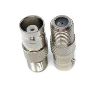DRUT 2pcs F Type Female Screw on to BNC Female Socket, TV Satellite Cable Adapter (Silver)