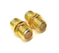DRUT 2pcs F-Type to F-Type Coupler Adapter Female to Female RG6 Coaxial TV Cable Extension Barrel Connectors (Gold)