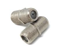DRUT 2pcs F-Type to F-Type Coupler Adapter Female to Female RG6 Coaxial TV Cable Extension Barrel Connectors Silver