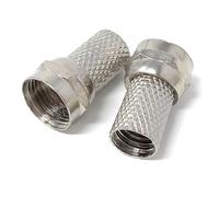 DRUT 2pcs. F-Type Twist-On Male Connectors Plugs For 6.5mm Coaxial Aerial RG6 Cable, Adapter (Silver)
