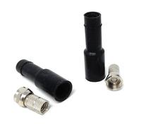 DRUT 2pcs F-Type Twist-On Plug Adapter, 6-7mm End | Weatherproof Boot, Satellite Coax Cable, Compatible with CT100U, RG59U, and RG6U Cables