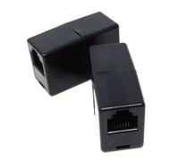 DRUT 2pcs RJ12 (RJ11) 6P6C 6 Pin Female Coupler Adapter Cable Joining, Gender Changer, Extender (Black)