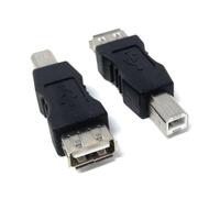 DRUT 2pcs USB 2.0 A Socket to USB B Printer Male Plug Cable Converter Adapter Nickel Plating with Gold Contacts Black