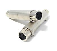 DRUT 2pcs XLR to XLR Adapter - 3-Pin Female to Female (F-F) Connector, Coupler & Gender Changer for Microphone, AV, Audio & Video Equipment