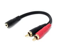 DRUT 3.5mm Stereo Jack Socket to 2x RCA Phono Plug, 0.2m