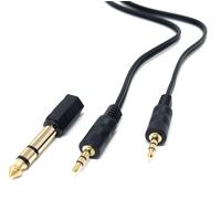 DRUT 30cm 3.5mm to 3.5mm Male Jack Audio Stereo AUX Cable With 6.35mm 1/4 inch Adapter Converter Gold Plated Connectors Lead 1ft Black