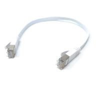 DRUT 30cm Flat CAT6a/Cat6 Shielded S/STP 500MHz RJ45 Ethernet LAN 10 gigabit connections, Full Copper Cable Lead, for Routers, Switches, PCs, Gaming Consoles 1ft White