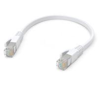 DRUT 30cm Flat Cat6a Ethernet Cable, S/STP Shielded, 10Gbps, White | 500MHz full copper patch lead for routers, switches, PCs and consoles; flat for carpets and tight spaces