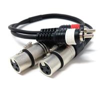 DRUT 30cm Twin 2 x XLR Female Sockets to 2 x RCA Phono Male Plugs Shielded