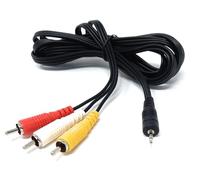 DRUT 3m 2.5mm 4 pole to Triple RCA Phono Cable for Digital Cameras, AV, Audio, Video, TV, Lead 10ft