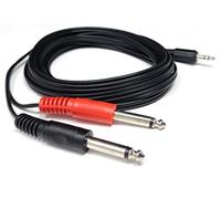 DRUT 3m 3.5mm Male to 2 x 6.35mm Male Y Cable Audio Stereo Splitter Adapter Extension Cable for Mixer, Headphone, Guitar, Bass, Amplifier, Speaker (10ft)