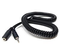 DRUT 3m 3.5mm Stereo Jack to 3.5mm Socket Headphone, Speaker, HI-FI Extension Coiled Cable Lead 10ft