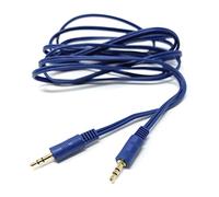 DRUT 3m 3.5mm to 3.5mm Stereo Audio AUX Cable Gold Connectors, Small 3 pin Jack to Jack Speaker Lead 10ft Blue