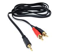 DRUT 3m 3.5mm to Twin RCA Stereo Aux Phono Audio Cable Mini Jack Lead Cord Y Splitter Headphone Cord RCA Y Splitter Adapter 10ft Black Gold Connectors