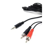 DRUT 3m 3.5mm to Twin RCA Stereo Aux Phono Audio Cable Mini Jack Lead Cord Y Splitter Headphone Cord RCA Y Splitter Adapter 10ft Black Nickel Connectors
