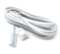 DRUT 3m BT to BT 4 Wire 431A Male to Male Plug Telephone Flat Cable Lead 10ft White