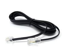 DRUT 3m Flat RJ11 to RJ45 Male to Male 4 wire Broadband, Modem Cable Lead 10ft Black