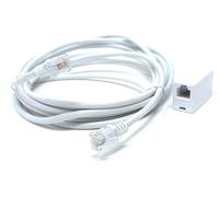 DRUT 3m RJ11 to RJ11 ADSL 2+ Male to Male Cable with Female Coupler, BT Telephone, Broadband, Modem Extension Lead, Gold Plated Connectors White 10ft