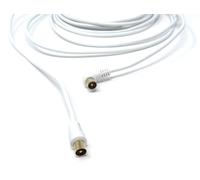 DRUT 3m TV Male to Male Plug Coaxial Cable RG6 Aerial Digital Antenna RF Fly Lead Cable (Right Angle, White Gold 10ft