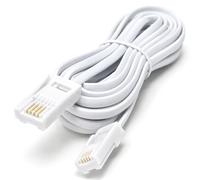 DRUT 431A Telephone Flat Cable Lead, BT to BT, 5m, 16.5ft, White