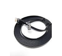 DRUT 4m, FLAT CAT6 RJ45 Ethernet LAN Patch Cable, Low Profile GIGABIT Full Copper 32AWG, Lead Allows Up to 1000Mbps Speed (14ft, Black)