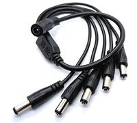 DRUT 5 Way 5.5mm to 2.1mm DC Power Splitter Lead Adapter 12V PSU to LED, CCTV Camera Cable (Five Way)