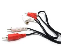 DRUT 50cm short 2 Way Twin 2 x RCA Phono Plug to Plug, Stackable Y Splitter Lead On One End Two Female RCA Connectors Adapter Cable 1.6ft