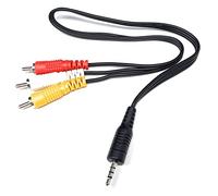 DRUT 50cm short 3.5mm 4 Pole Jack Plug to 3 x RCA Phono Composite Audio Video AV AUX Lead Cable 1.6ft