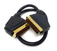 DRUT 50cm short Scart to Scart Cable Lead, 21 Pin Male to Male (Plug to Plug) RGB Cord for TV, VCR, DVD Player Gold Plated 1.6ft