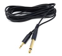 DRUT 5m 3.5mm MONO Jack to 6.35mm MONO Jack Plug Audio TS Coax Cable Lead, Male to Male Gold Flashed Ends 16.5ft