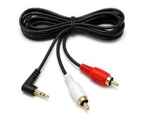 DRUT 5m 3.5mm to RCA Jack Right Angled AUX Stereo Audio Cable | Neat Fit Behind TVs and Audio Equipment