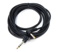 DRUT 5m 6.35mm 1/4" TRS Stereo Jack to Jack Plug, Dual Right Angle Patch Cable Lead for Headphones Amplifiers, Music Instruments, Live Events, DJ 16.5ft
