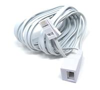 DRUT 5m BT Extension Telephone Line Cable 431A, BT Male to Female Socket, 4 Wire, Flat Lead 16.5ft