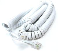 DRUT 5m, Coiled RJ10 RJ9 RJ22 4P4C 4 PIN Telephone Handset Curly Lead Cable (16.5ft, White)