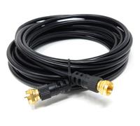 DRUT 5m F-Type Male to Male Coax Coaxial Cable, Extension 75ohm Cord Wire Compatible with Satellite Dish, TV Antenna, Freeview TV, DVD, VCR, SKY HD, Virgin, BT (Black, 5m)