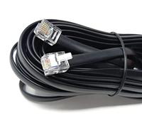 DRUT 5m, FLAT RJ12 to RJ12 6P6C Cable Lead Plug to Plug (RJ11 with 6 pin Wire) (16.5ft, Black)