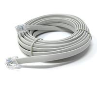 DRUT 5m FLAT RJ12 to RJ12 6P6C Cable Lead Plug to Plug (RJ11 with 6 pin Wire) 16.5ft Grey