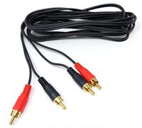 DRUT 5m RCA to RCA Phono Twin Jack to Jack Stereo Audio Cable Lead Cord Compatible With CD/DVD/Amplifier/Hifi/DJ Mixer/Turntable 16.5ft Black Gold Connectors