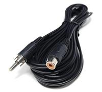 DRUT 5m RCA to RCA Socket Mono Single Phono Extension Cable HI-FI/TV Audio Video Lead Cord (16.5ft, Black)