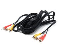 DRUT 5m Triple 3 x RCA to RCA Phono Plugs to Plugs Composite, Audio Video Male to Male Cable Lead Nickel Contacts (16.5ft.)