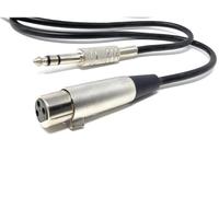 DRUT 5m XLR Female to 6.35mm 1/4'' Stereo Jack TRS Balanced Audio Cable Lead Suitable for Microphone, Speakers, Stages, DJ, Studio 16.5ft