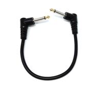DRUT 6.35mm Right Angle TS Instrument Cable, 90 Degree, 1/4 Inch, 0.3m