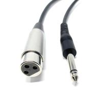 DRUT 6m 6.35mm Mono Jack Plug to XLR Socket Female Microphone, Mic, Music Instruments, Audio Cable, TS (1/4 inch) Lead 20ft