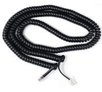 DRUT 6m Coiled RJ10 RJ9 RJ22 4P4C 4 PIN Telephone Handset Curly Lead Cable 20ft Black